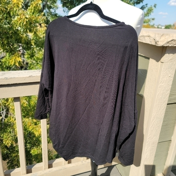 HELMUT LANG Bateau Neckline Long Sleeve Top in Black, sz Small - Picture 9 of 14